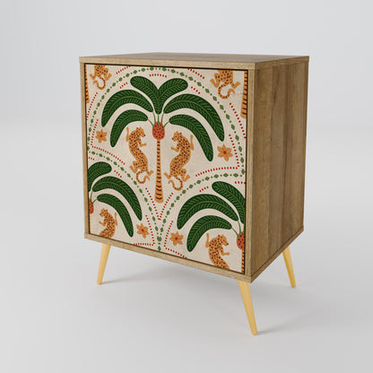 Credenza DANCING PREDATORS a 1 anta effetto rovere