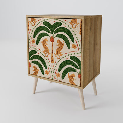 Credenza DANCING PREDATORS a 1 anta effetto rovere