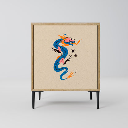 MYTHOLOGICAL CREATURES 1-Door Sideboard in Oak Effect