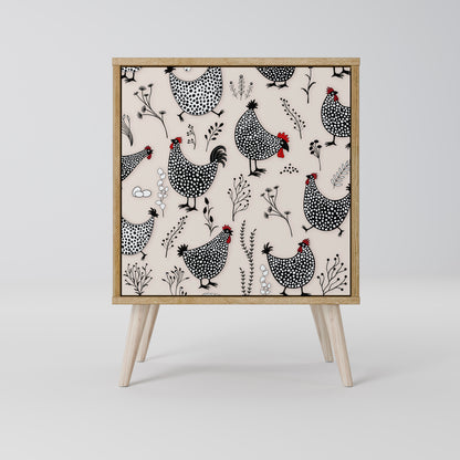 Credenza HAPPY HENS a 1 anta effetto rovere