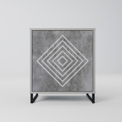 Credenza POLYGONAL ARTISTRY a 1 anta con finitura grigia