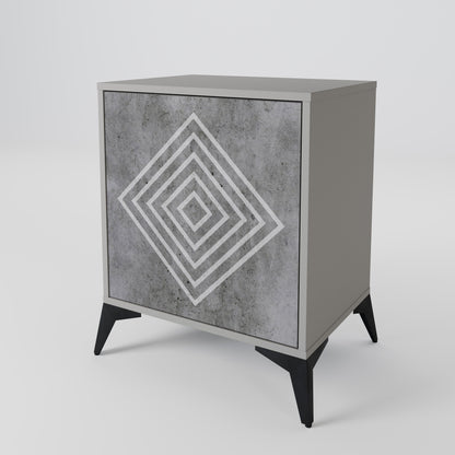 Credenza POLYGONAL ARTISTRY a 1 anta con finitura grigia