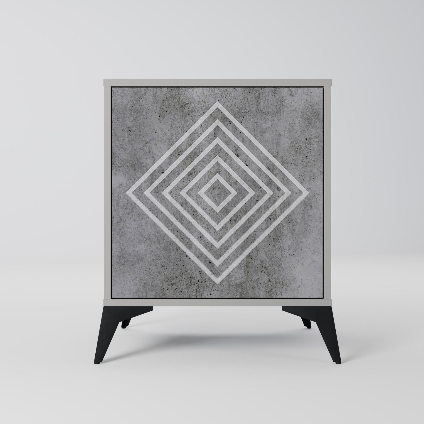 Credenza POLYGONAL ARTISTRY a 1 anta con finitura grigia