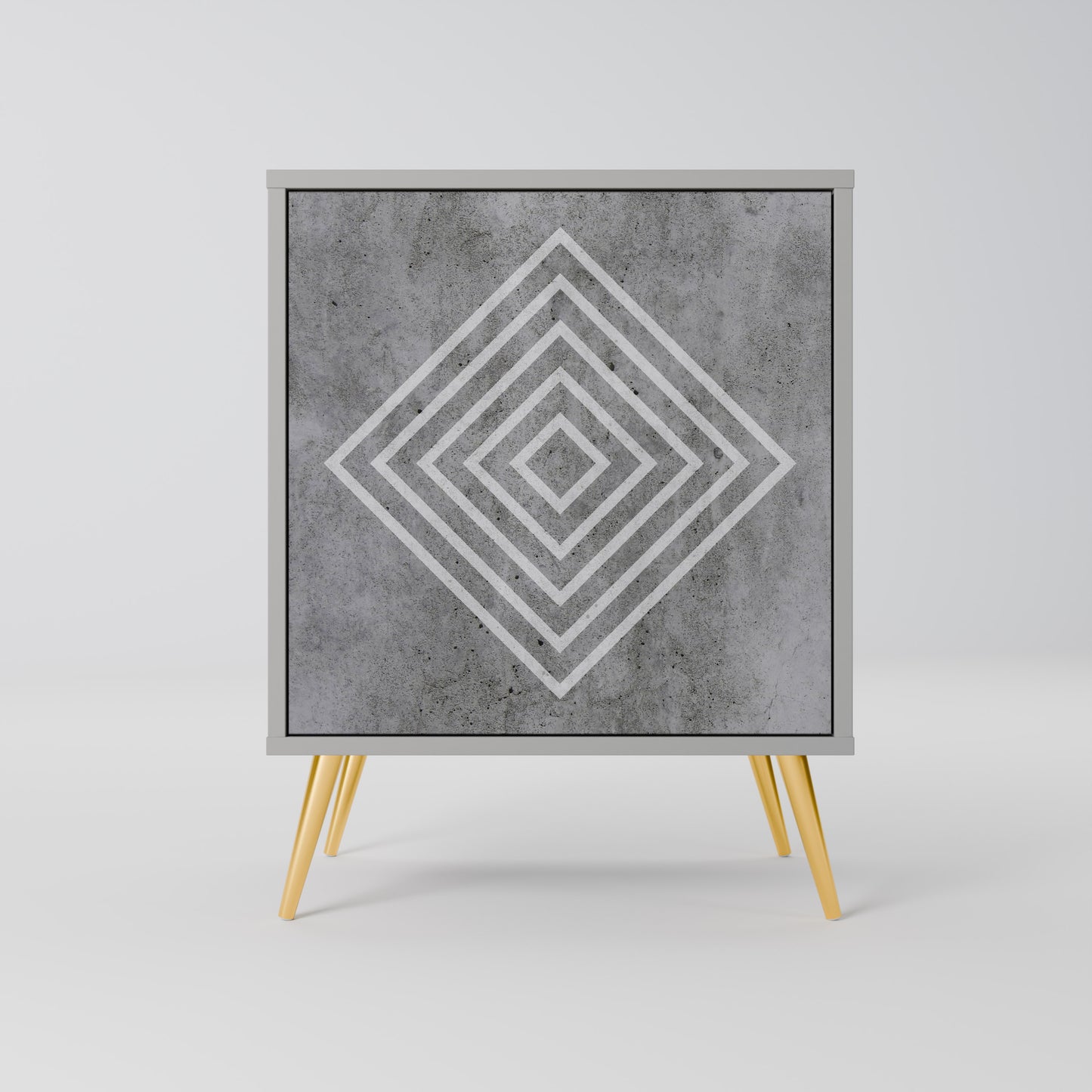 Credenza POLYGONAL ARTISTRY a 1 anta con finitura grigia