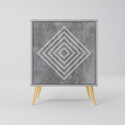 Credenza POLYGONAL ARTISTRY a 1 anta con finitura grigia