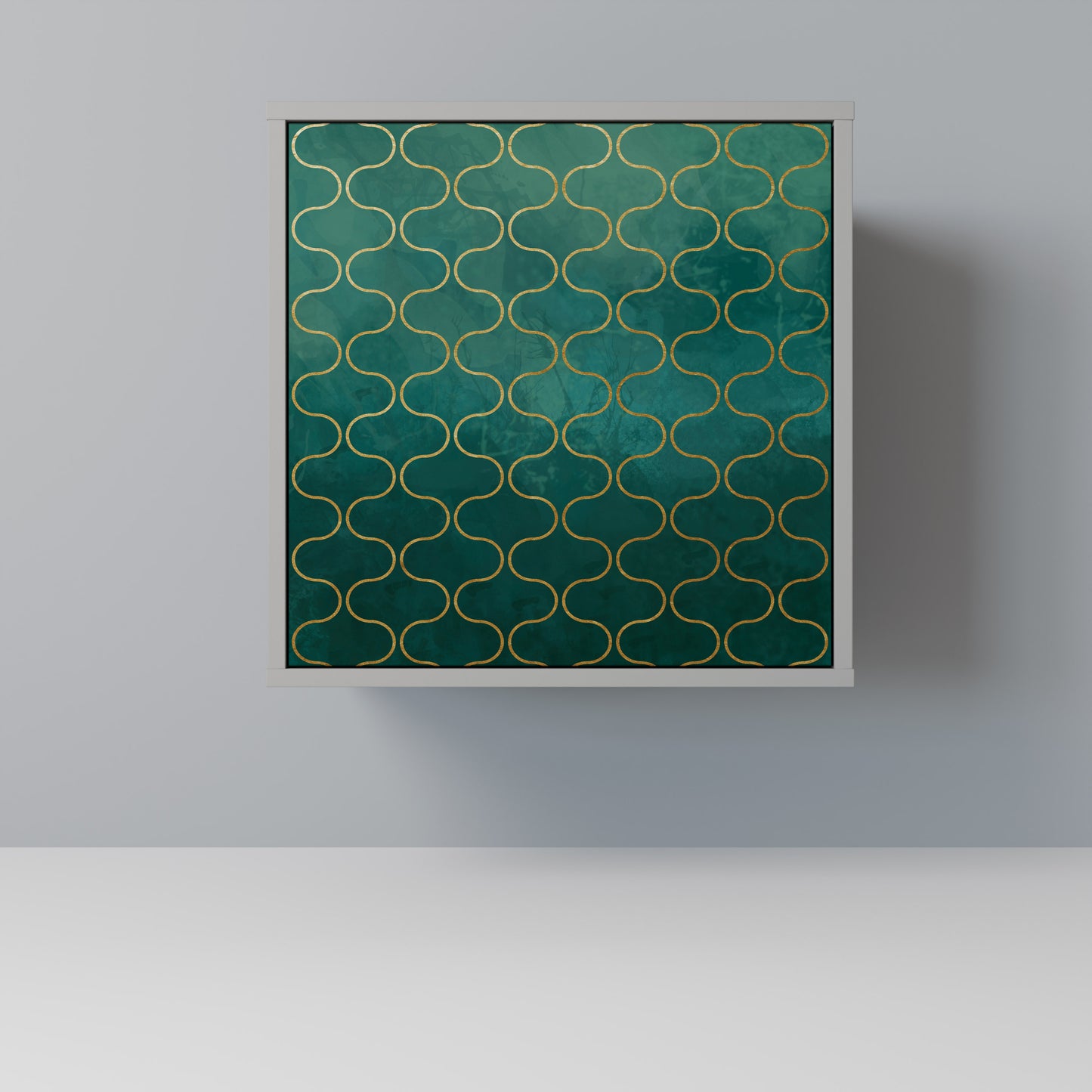 Credenza TESSELATED GREENERY a 1 anta con finitura grigia