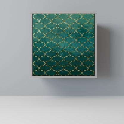 Credenza TESSELATED GREENERY a 1 anta con finitura grigia