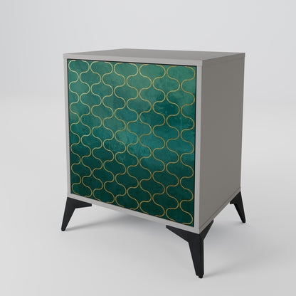 Credenza TESSELATED GREENERY a 1 anta con finitura grigia