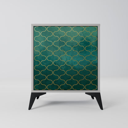 Credenza TESSELATED GREENERY a 1 anta con finitura grigia