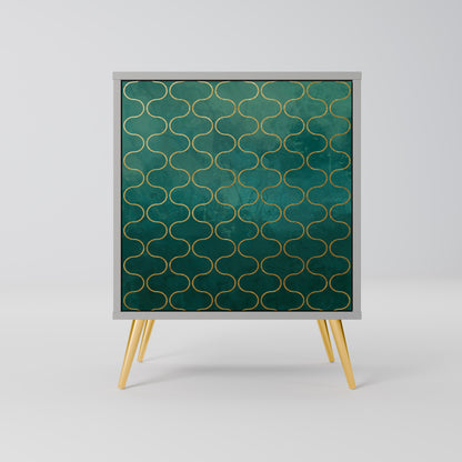 Credenza TESSELATED GREENERY a 1 anta con finitura grigia