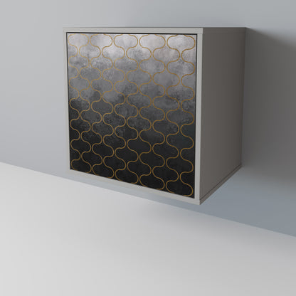 Credenza a 1 anta TESSELATED GRAYISH con finitura grigia