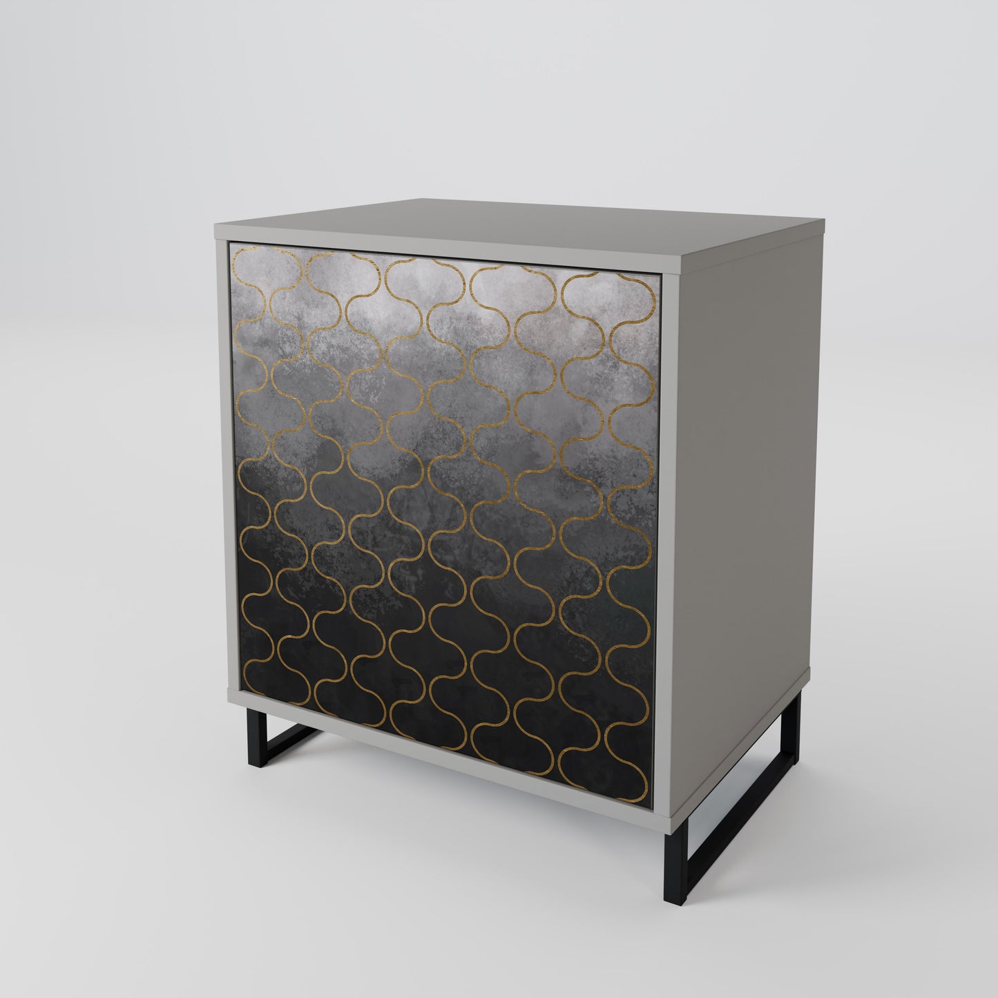 Credenza a 1 anta TESSELATED GRAYISH con finitura grigia