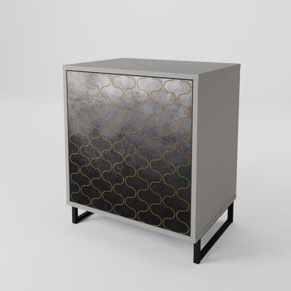 Credenza a 1 anta TESSELATED GRAYISH con finitura grigia