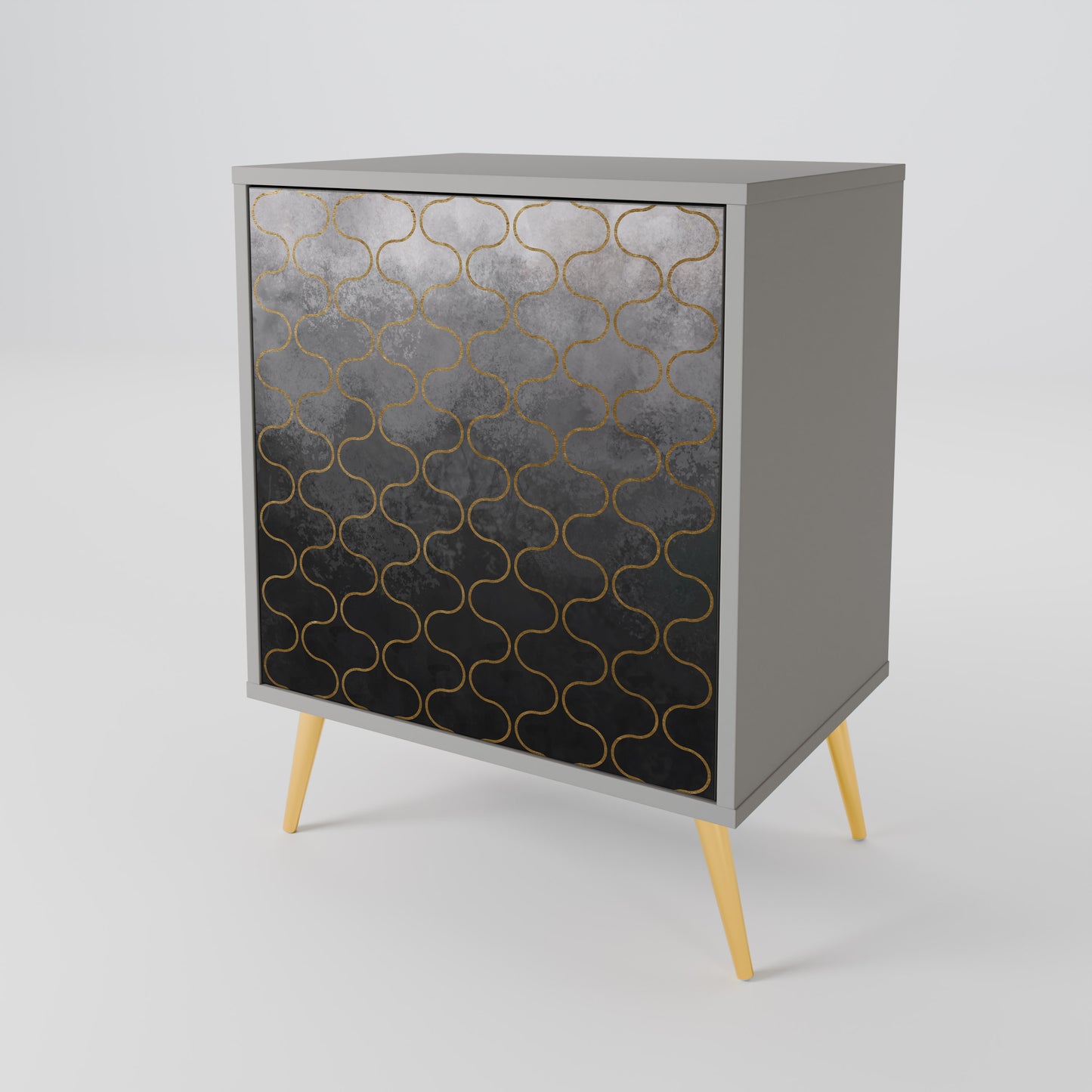 Credenza a 1 anta TESSELATED GRAYISH con finitura grigia