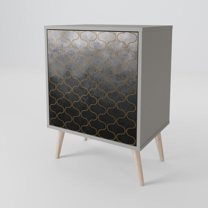 Credenza a 1 anta TESSELATED GRAYISH con finitura grigia