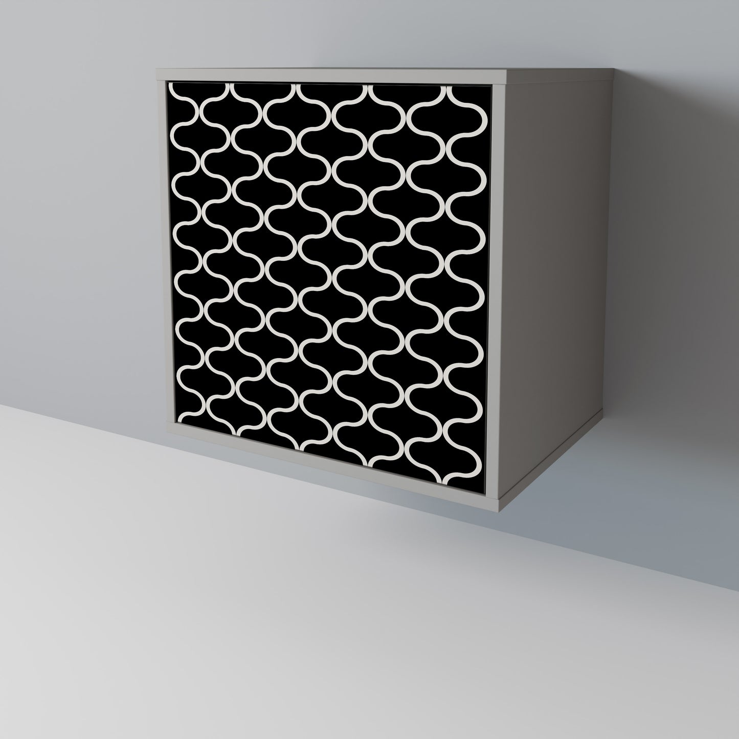 Credenza TESSELATED BLACKNESS a 1 anta con finitura grigia