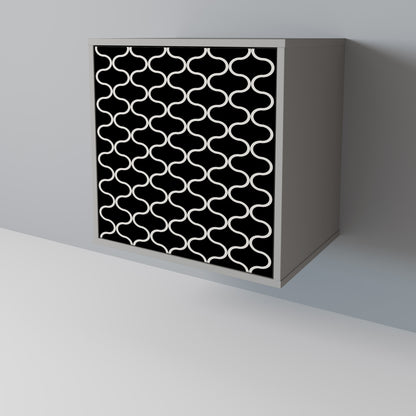 Credenza TESSELATED BLACKNESS a 1 anta con finitura grigia