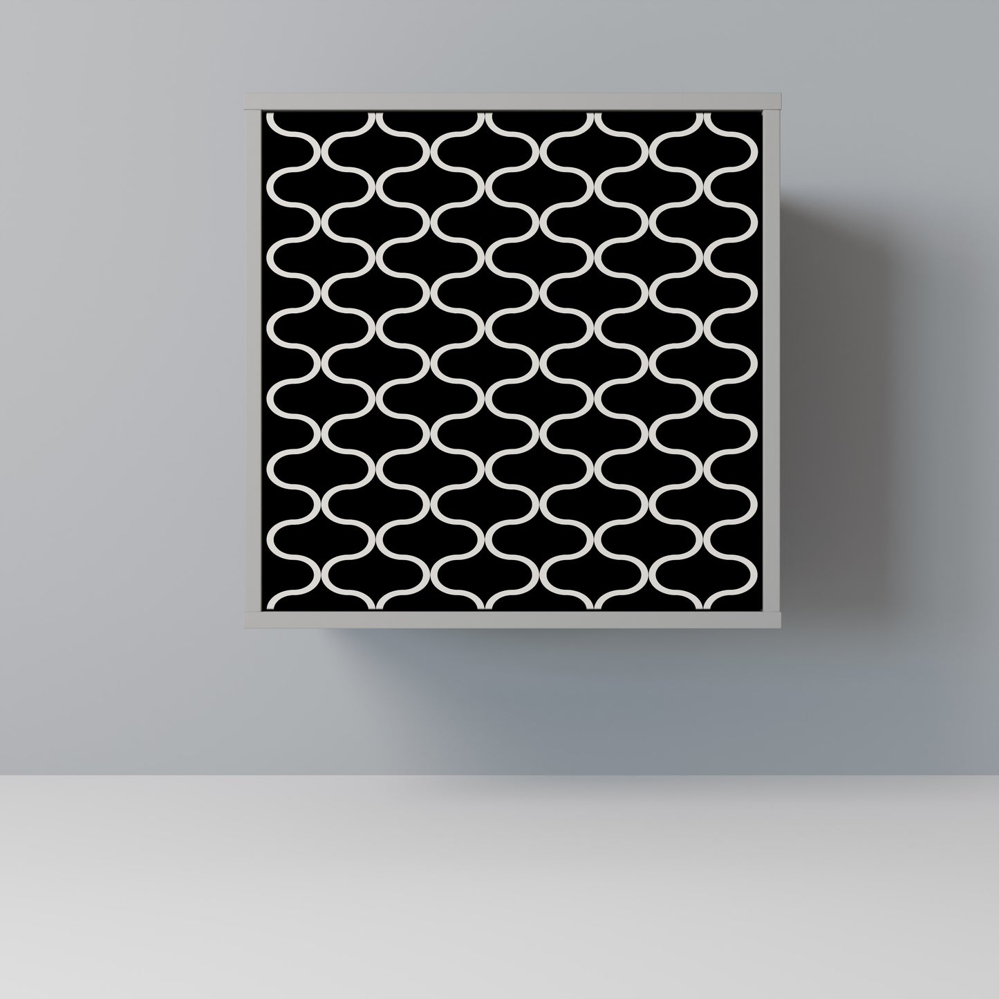 TESSELATED BLACKNESS 1-Door Sideboard in Grey Finish