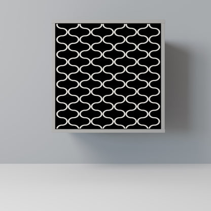 TESSELATED BLACKNESS 1-Door Sideboard in Grey Finish