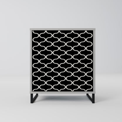 TESSELATED BLACKNESS 1-Door Sideboard in Grey Finish