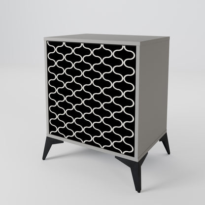 Credenza TESSELATED BLACKNESS a 1 anta con finitura grigia