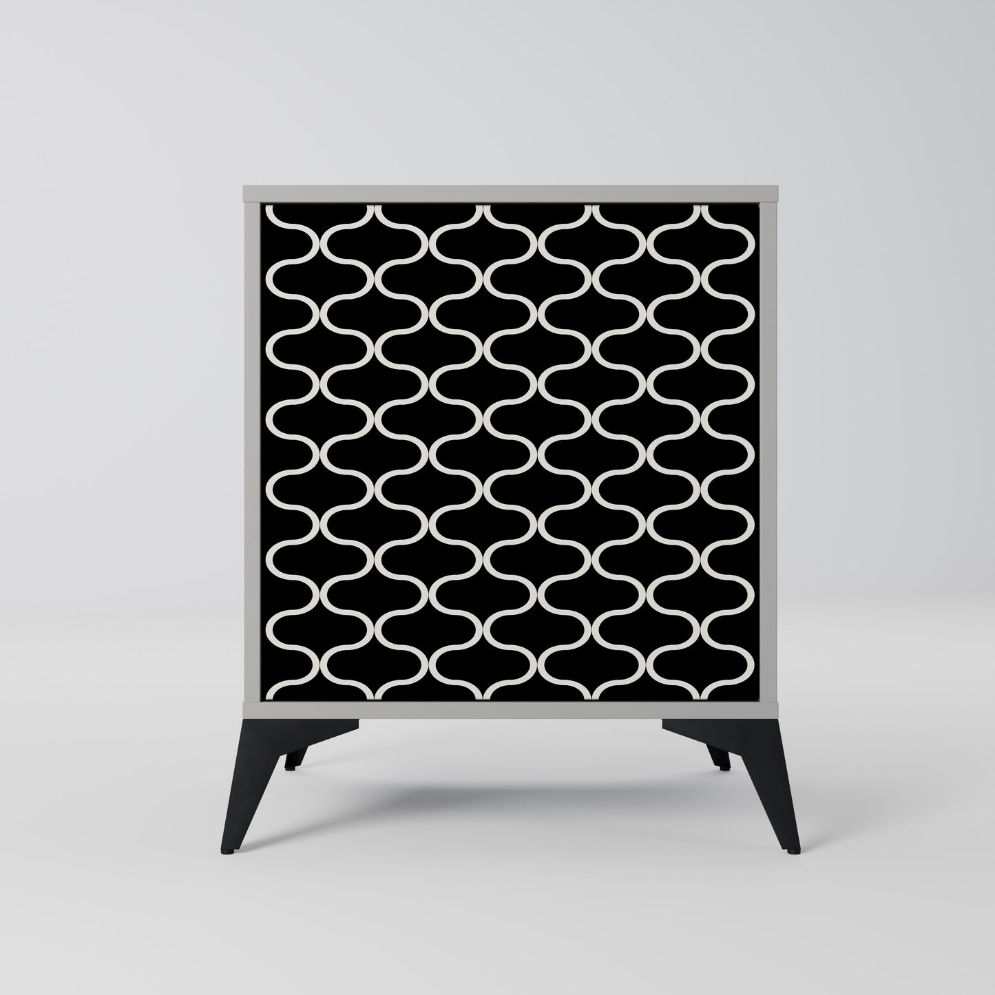 TESSELATED BLACKNESS 1-Door Sideboard in Grey Finish