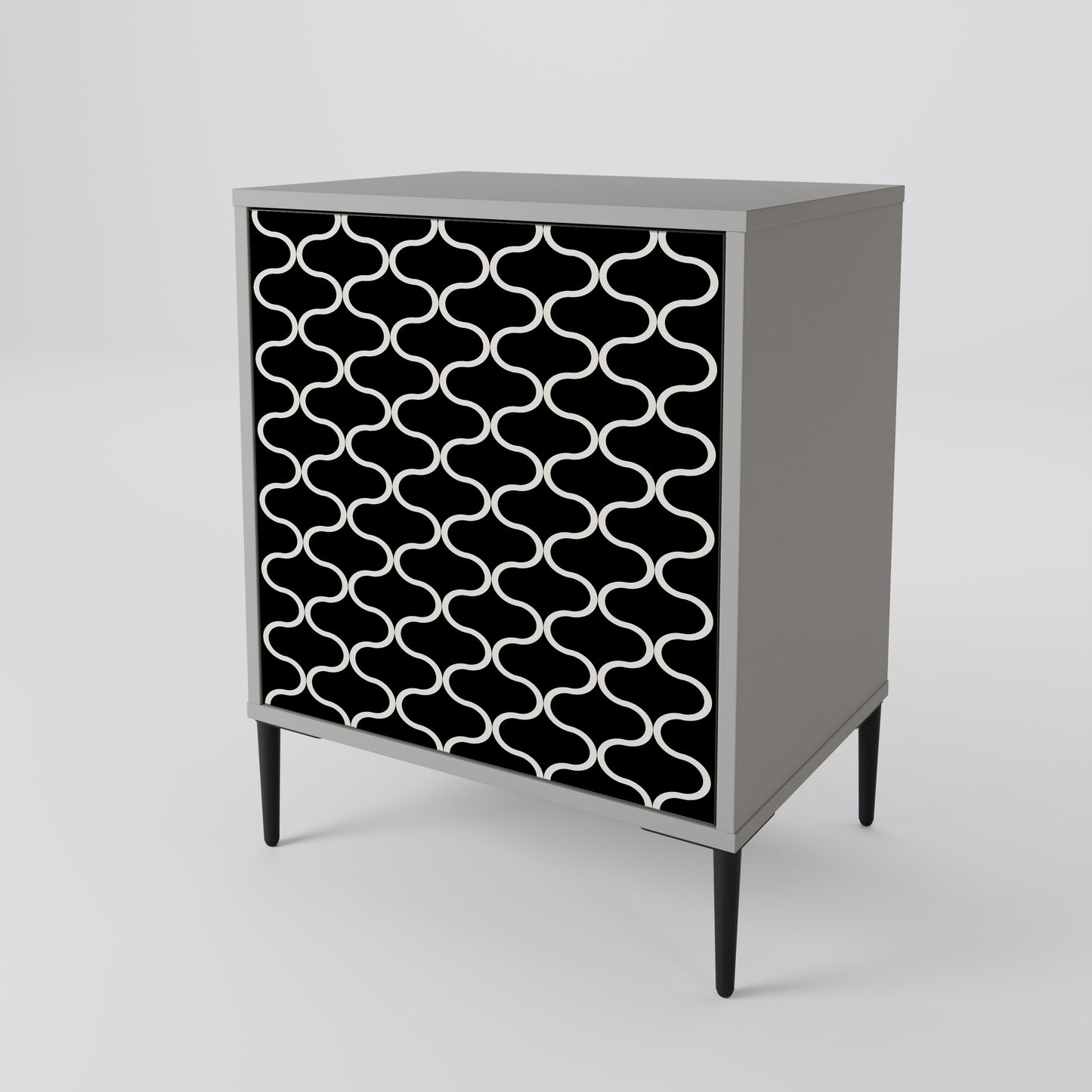 Credenza TESSELATED BLACKNESS a 1 anta con finitura grigia