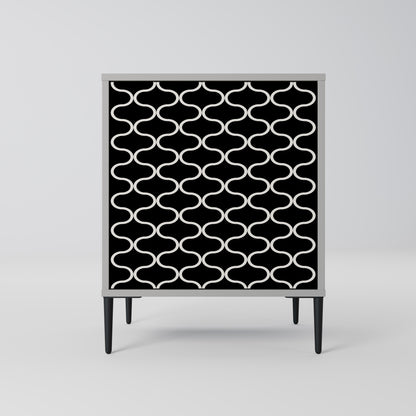 Credenza TESSELATED BLACKNESS a 1 anta con finitura grigia