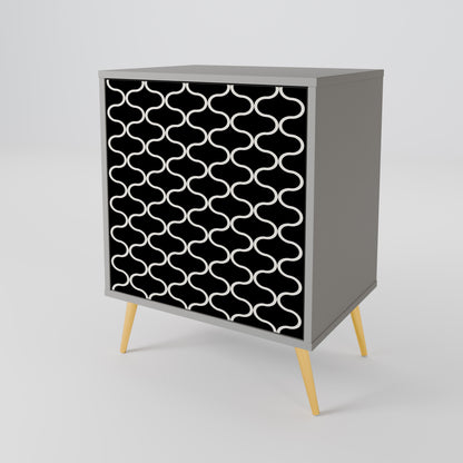 TESSELATED BLACKNESS 1-Door Sideboard in Grey Finish