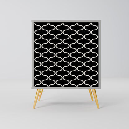 Credenza TESSELATED BLACKNESS a 1 anta con finitura grigia