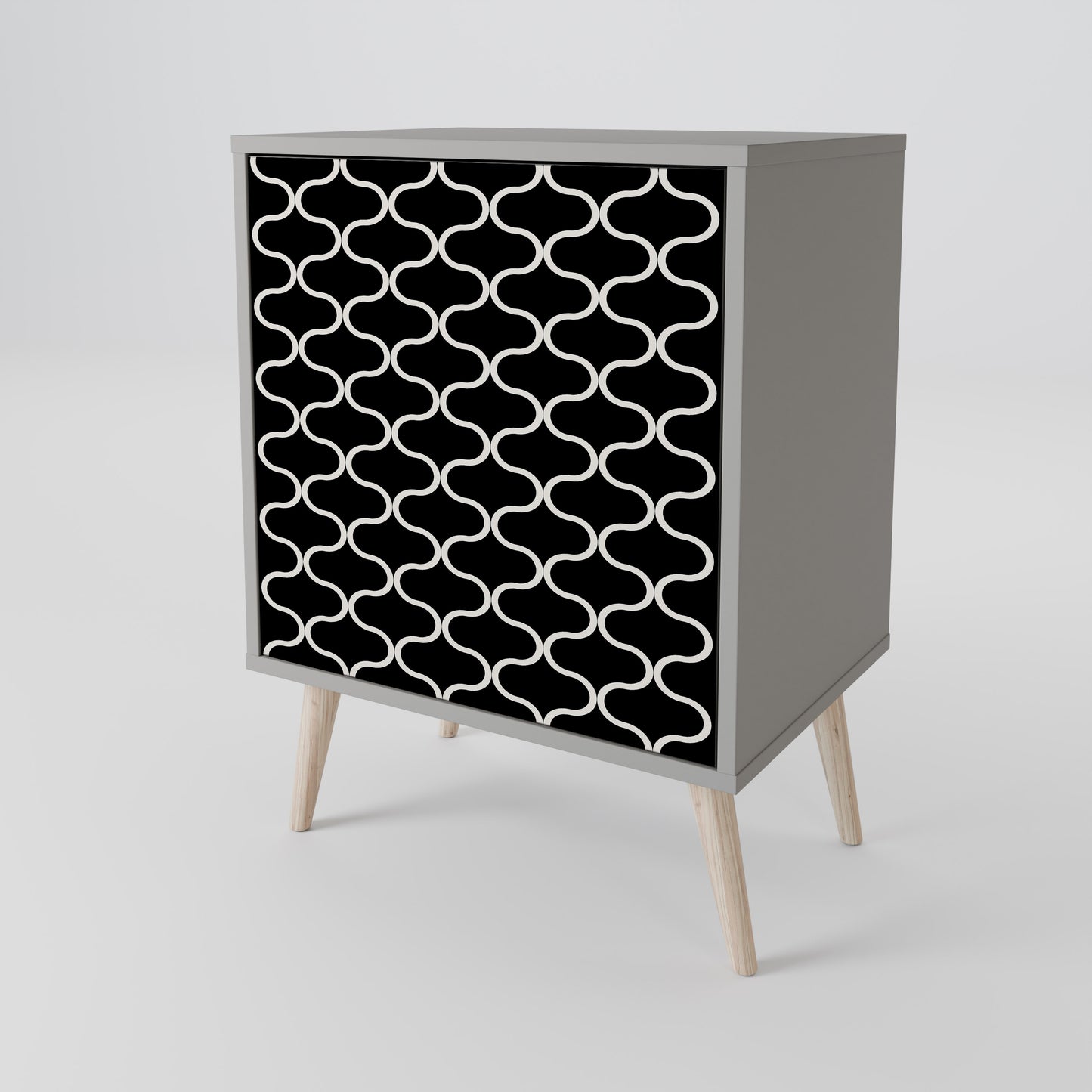 Credenza TESSELATED BLACKNESS a 1 anta con finitura grigia