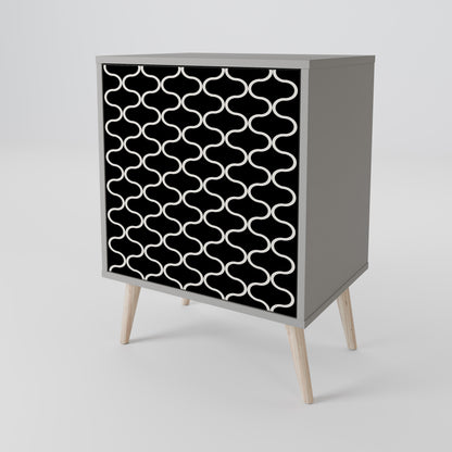 Credenza TESSELATED BLACKNESS a 1 anta con finitura grigia