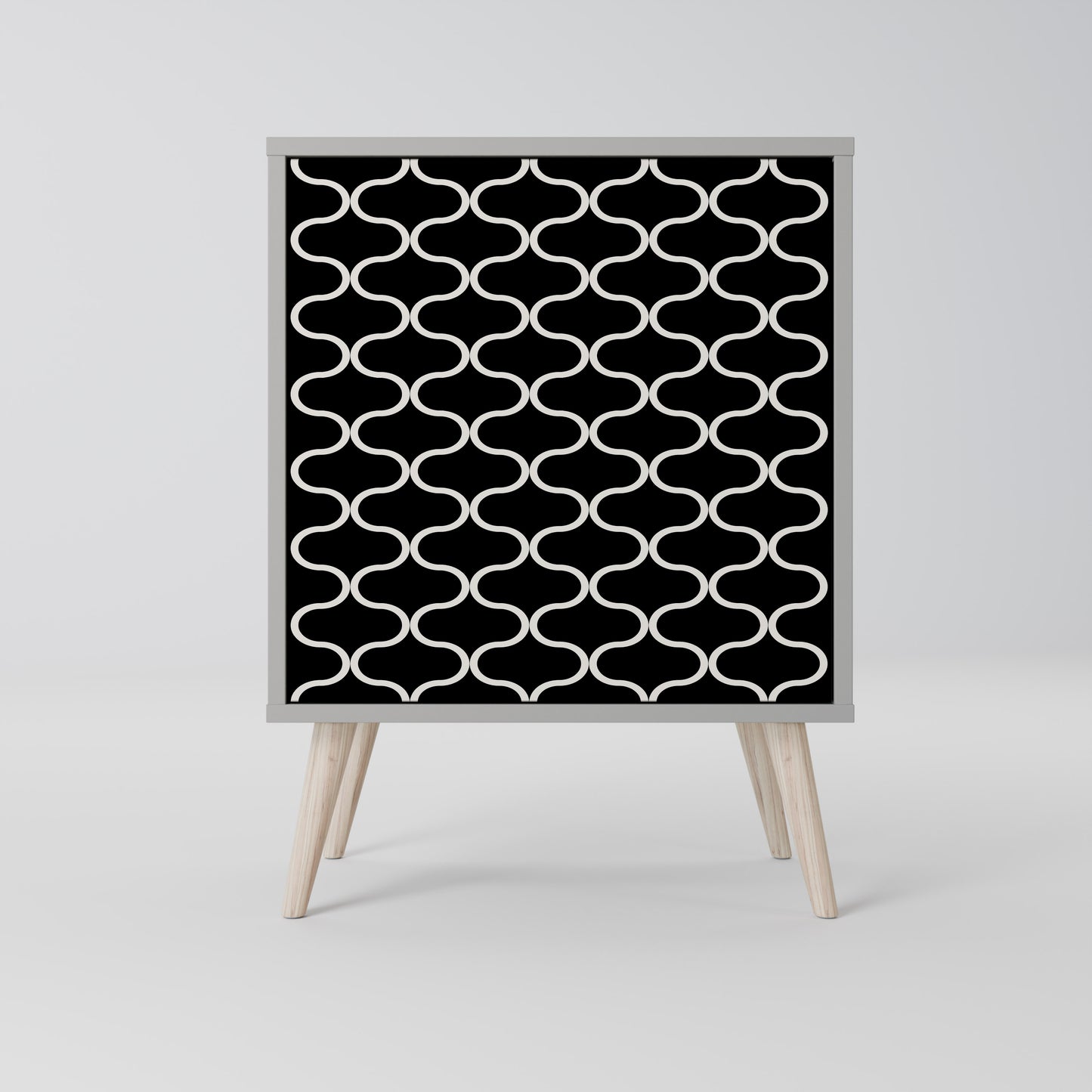 TESSELATED BLACKNESS 1-Door Sideboard in Grey Finish