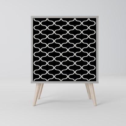 TESSELATED BLACKNESS 1-Door Sideboard in Grey Finish