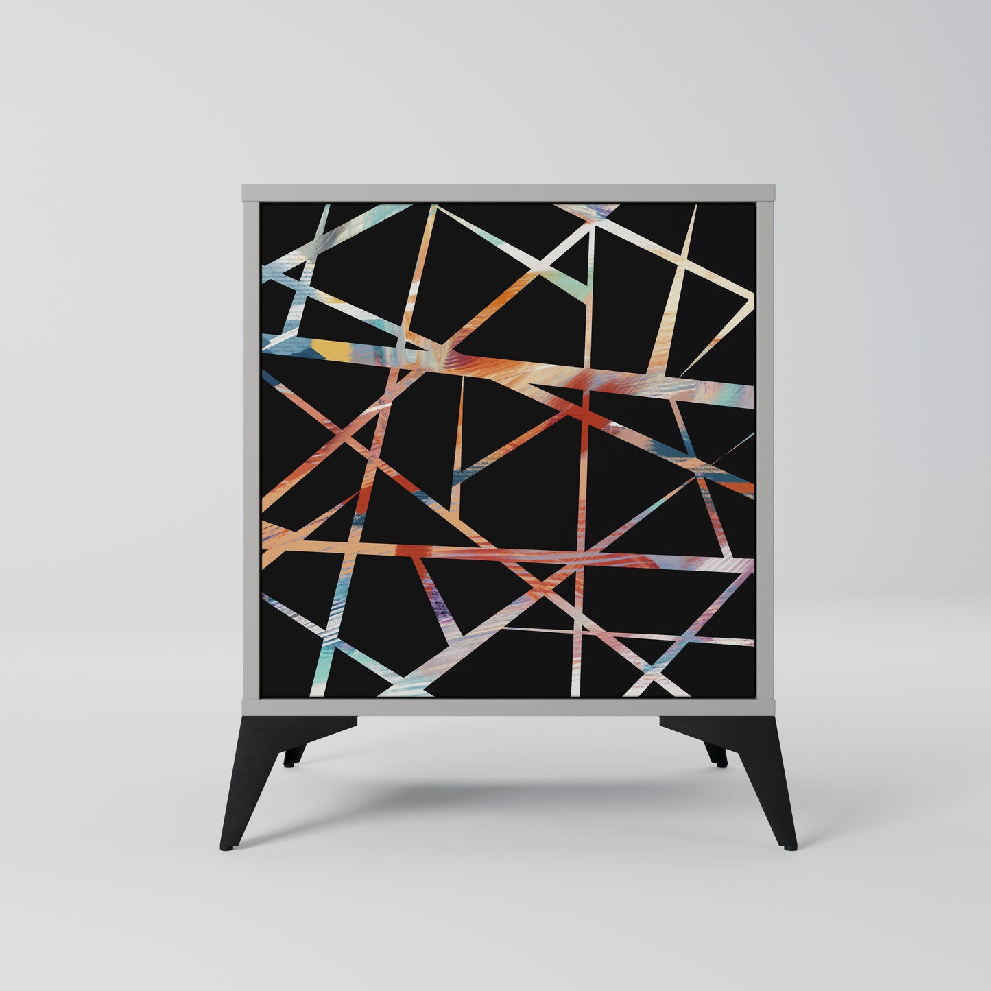 POLYGON VERVE 1-Door Sideboard in Grey Finish