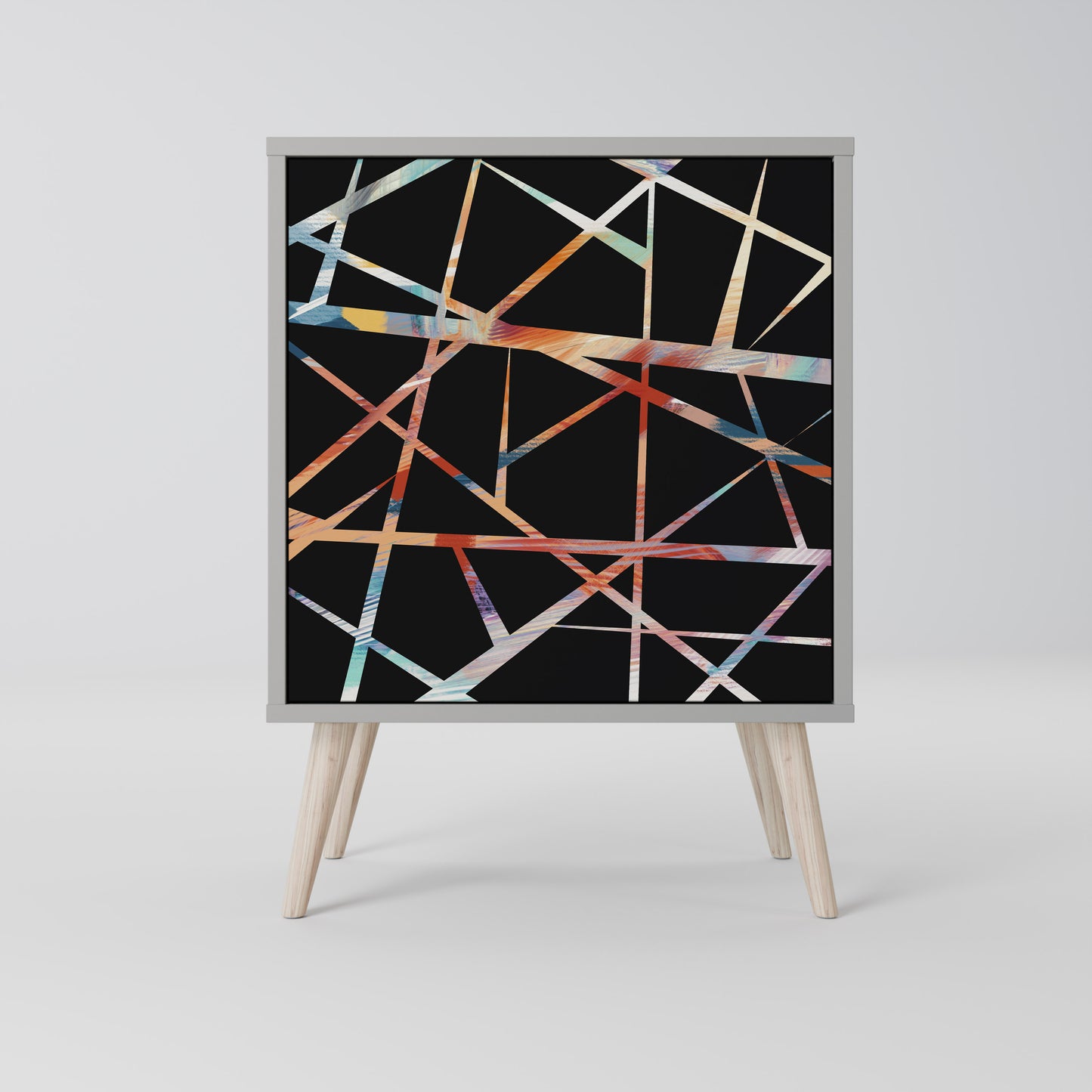 POLYGON VERVE 1-Door Sideboard in Grey Finish