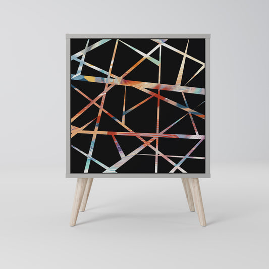 Credenza POLYGON VERVE a 1 anta con finitura grigia