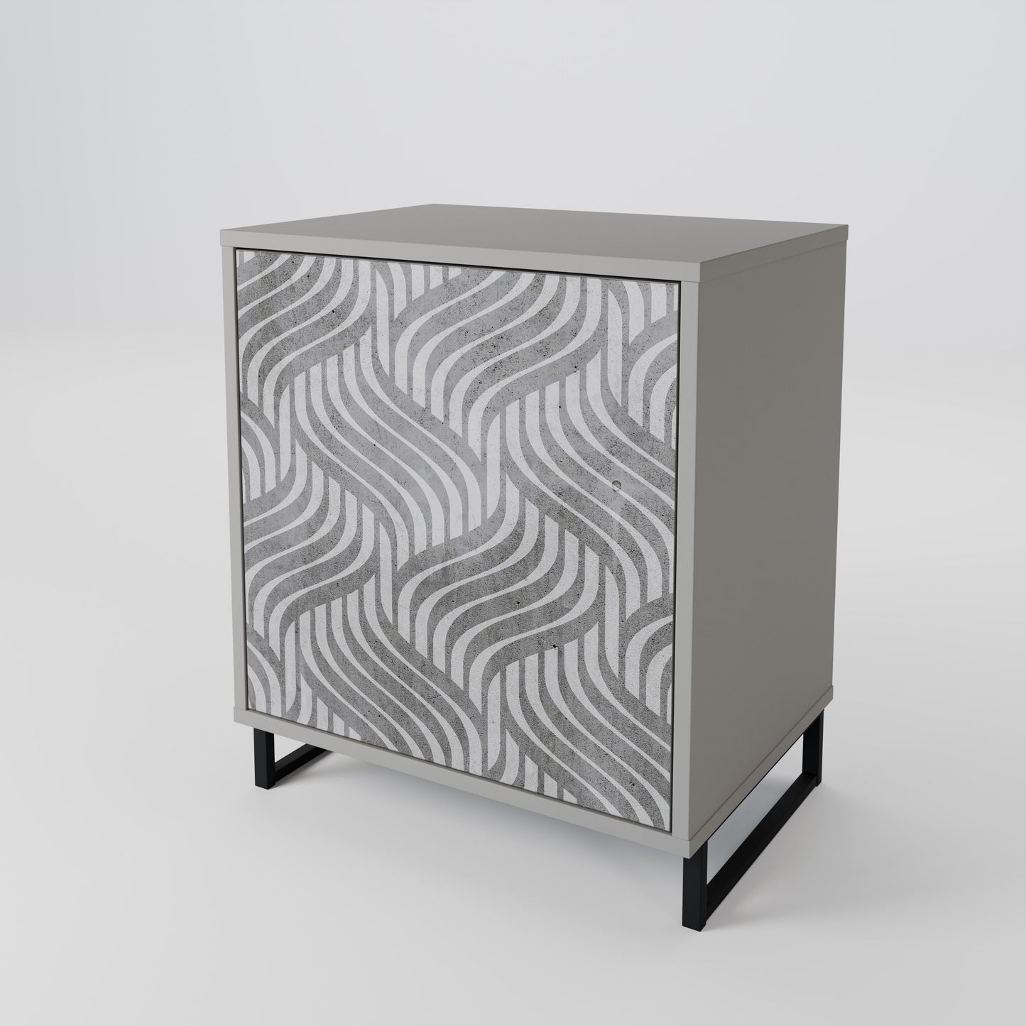 Credenza CONCRETE MOVEMENT a 1 anta con finitura grigia