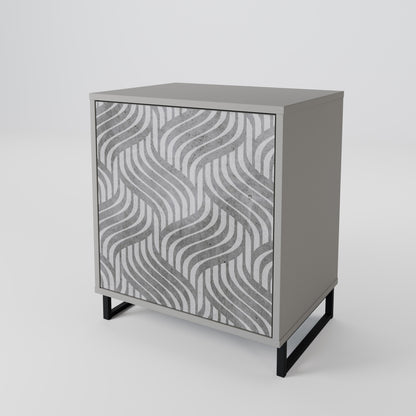 Credenza CONCRETE MOVEMENT a 1 anta con finitura grigia