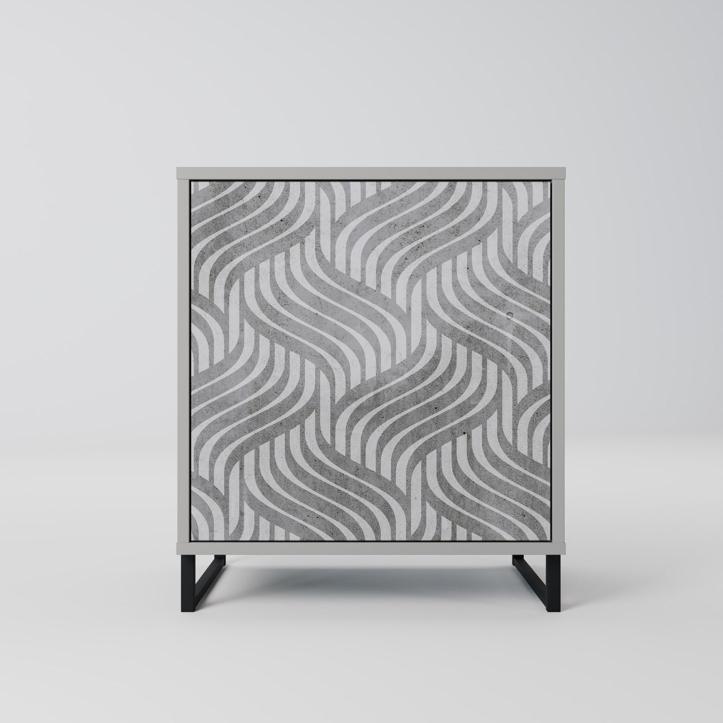 Credenza CONCRETE MOVEMENT a 1 anta con finitura grigia