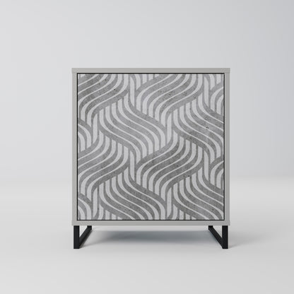 Credenza CONCRETE MOVEMENT a 1 anta con finitura grigia