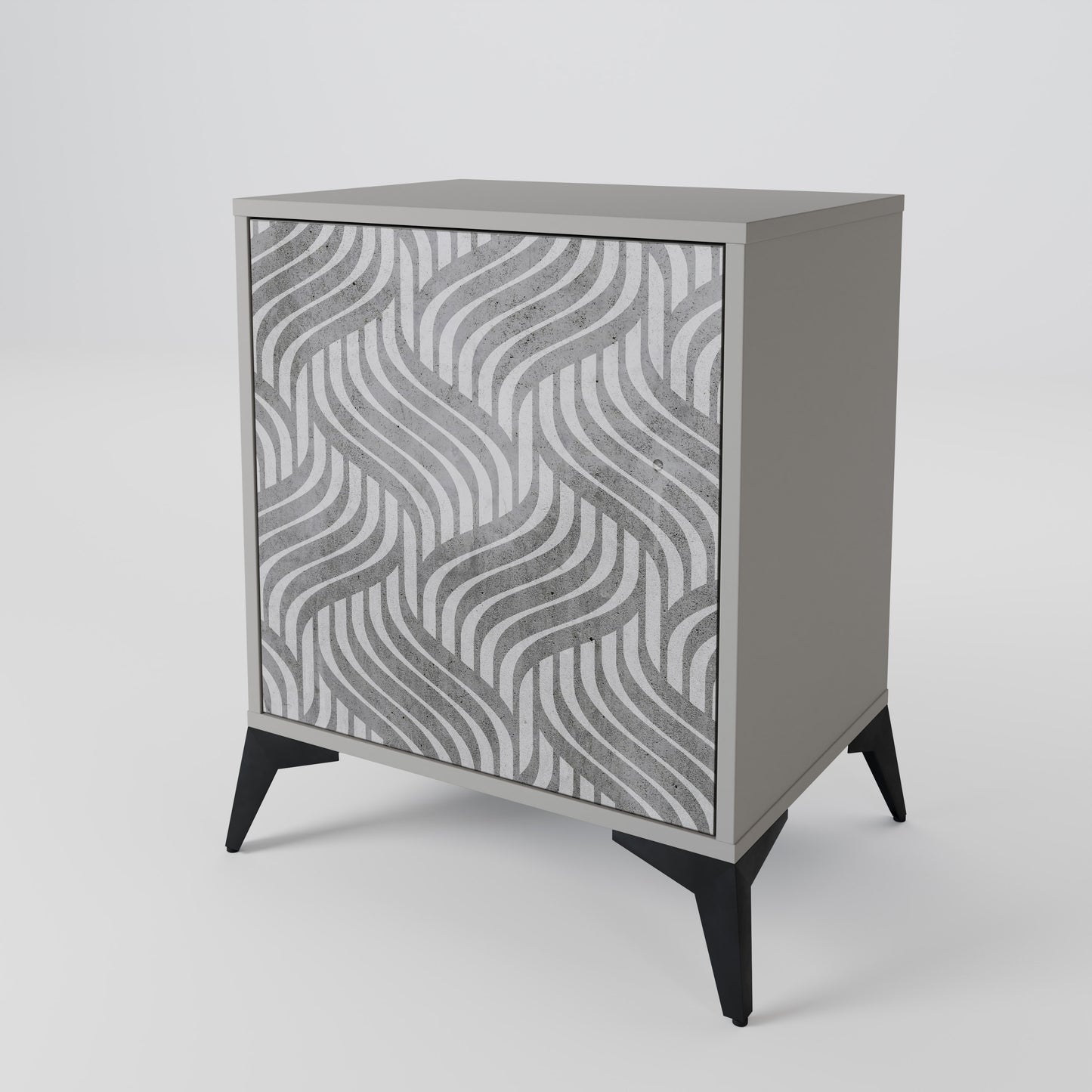 Credenza CONCRETE MOVEMENT a 1 anta con finitura grigia