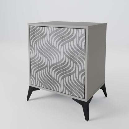 Credenza CONCRETE MOVEMENT a 1 anta con finitura grigia