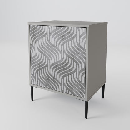 Credenza CONCRETE MOVEMENT a 1 anta con finitura grigia