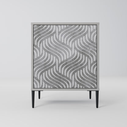 Credenza CONCRETE MOVEMENT a 1 anta con finitura grigia