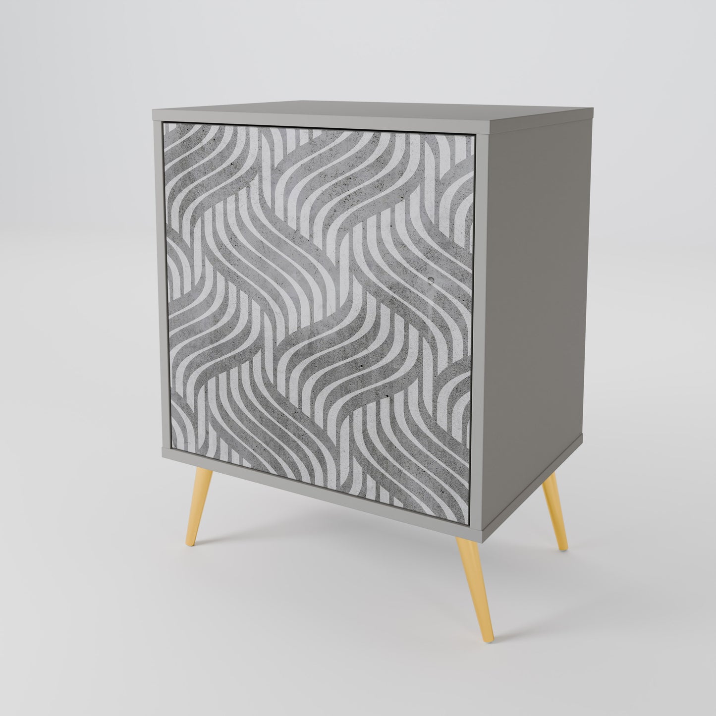 Credenza CONCRETE MOVEMENT a 1 anta con finitura grigia