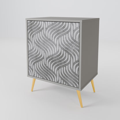 Credenza CONCRETE MOVEMENT a 1 anta con finitura grigia