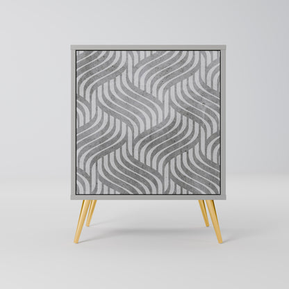 Credenza CONCRETE MOVEMENT a 1 anta con finitura grigia