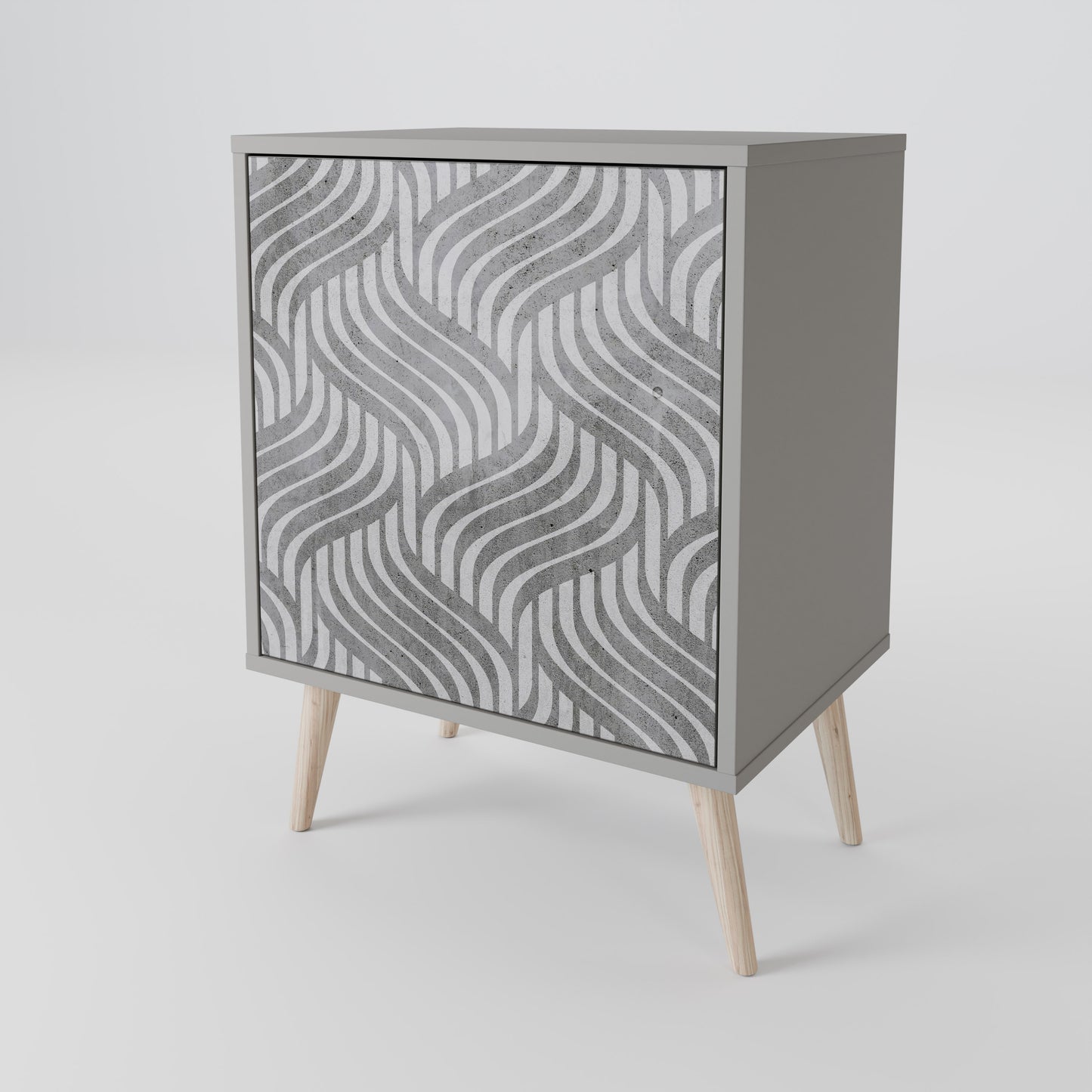 Credenza CONCRETE MOVEMENT a 1 anta con finitura grigia