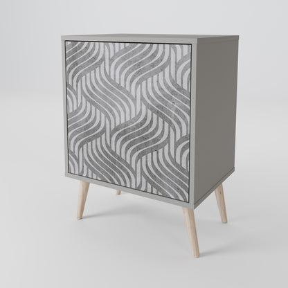 Credenza CONCRETE MOVEMENT a 1 anta con finitura grigia
